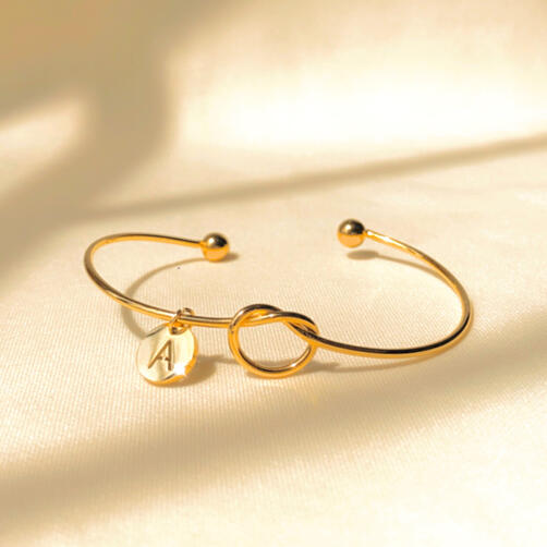 Knot Initial Bangle